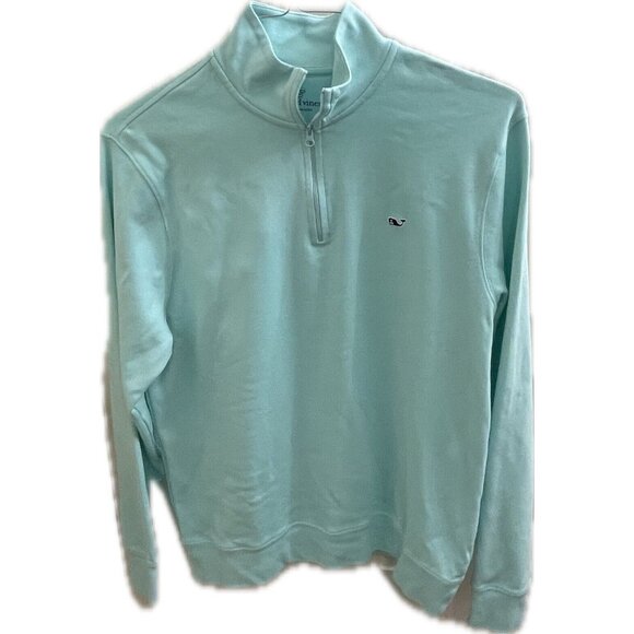 Vineyard Vines Other - VINEYARD VINES Saltwater S Mens 1/4 Zip Blue Green Sweater 100% Cotton 1K0308